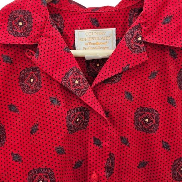 Pendleton Country Sophisticates Womens 10 Vintage 80's Button Down Western Shirt - Picture 2 of 11